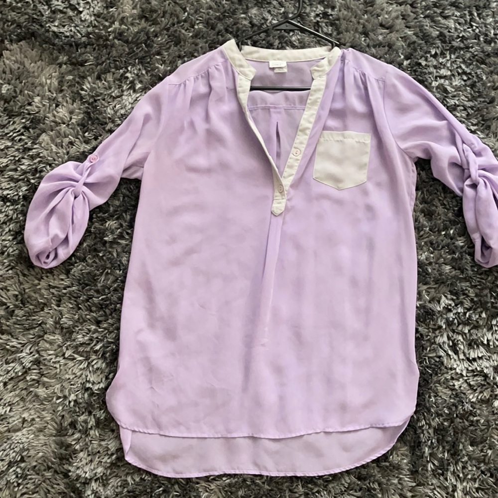 Lavender and gray blouse